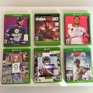 Collection of Six Xbox One Sports Video Games